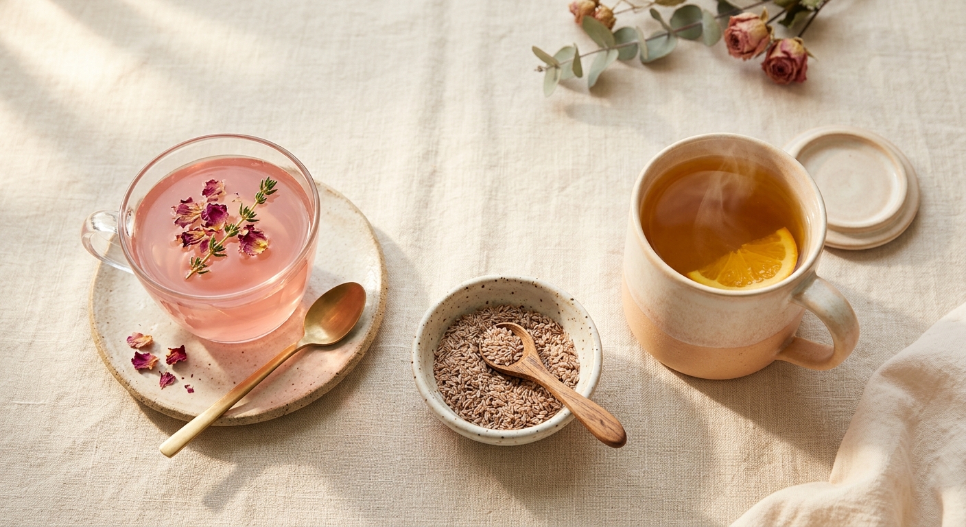 Gelatina con psyllium y té milenario